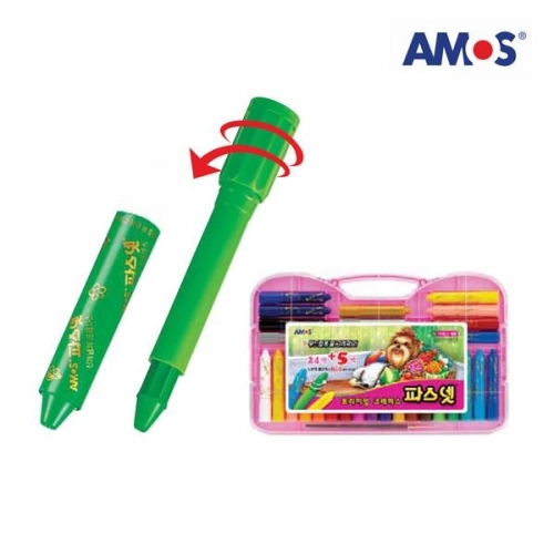 AMOS 파스넷 크레파스 24색29세트