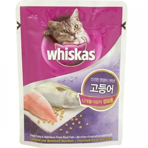 고양이 간식 위스카스 팩 고등어 10개