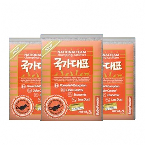 국가대표 고양이모래 베이비파우더 7L 3개1박스