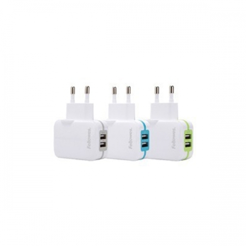 가정용 2포트 USB 충전기 - 블루