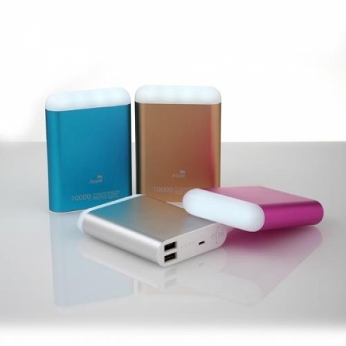 엑센)보조배터리(B31i LAMP 10400mAh_골드)_실리콘케이스(컬러랜덤)