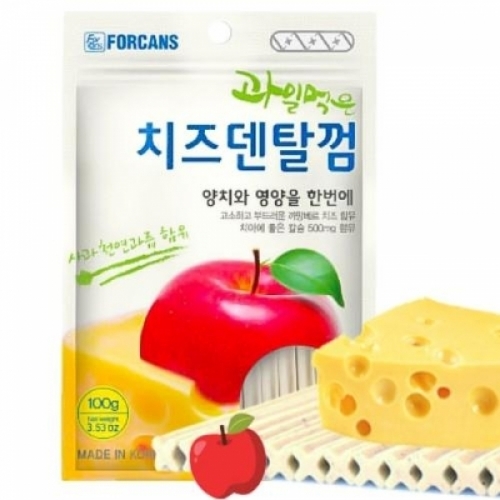 과일먹은 치즈덴탈껌100g - 사과 애완용품