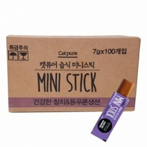 캣퓨어 미니스틱 참치n등푸른생선 (1박스-7gx100p)