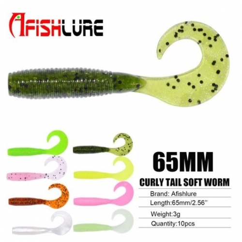 뿜뿜 65mm 3g 컬리 테일 소프트웜