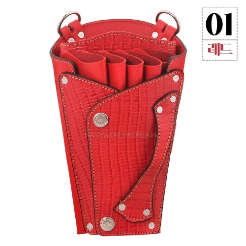 고급 수제 통가죽 가위집 01 Red