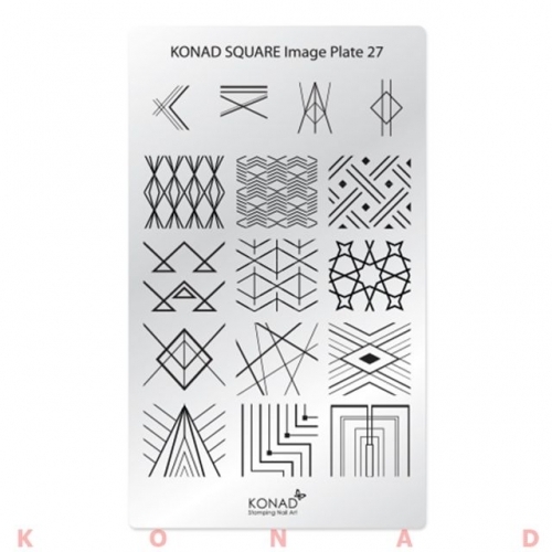 KONAD 네일아트 스퀘어 스탬핑용 플레이트 27 라인