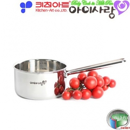 아이사랑 3ply 통삼중 스텐레스 이유식냄비 편수14cm