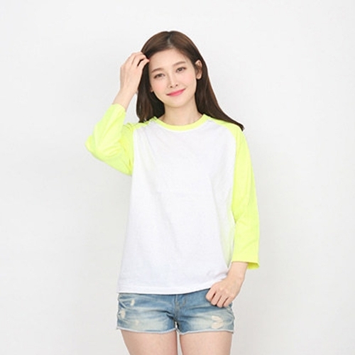 눈부셔 형광 래그런 티셔츠 (4 colors) 유니폼 단체티