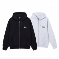 스투시 베이직 기모 후드 집업